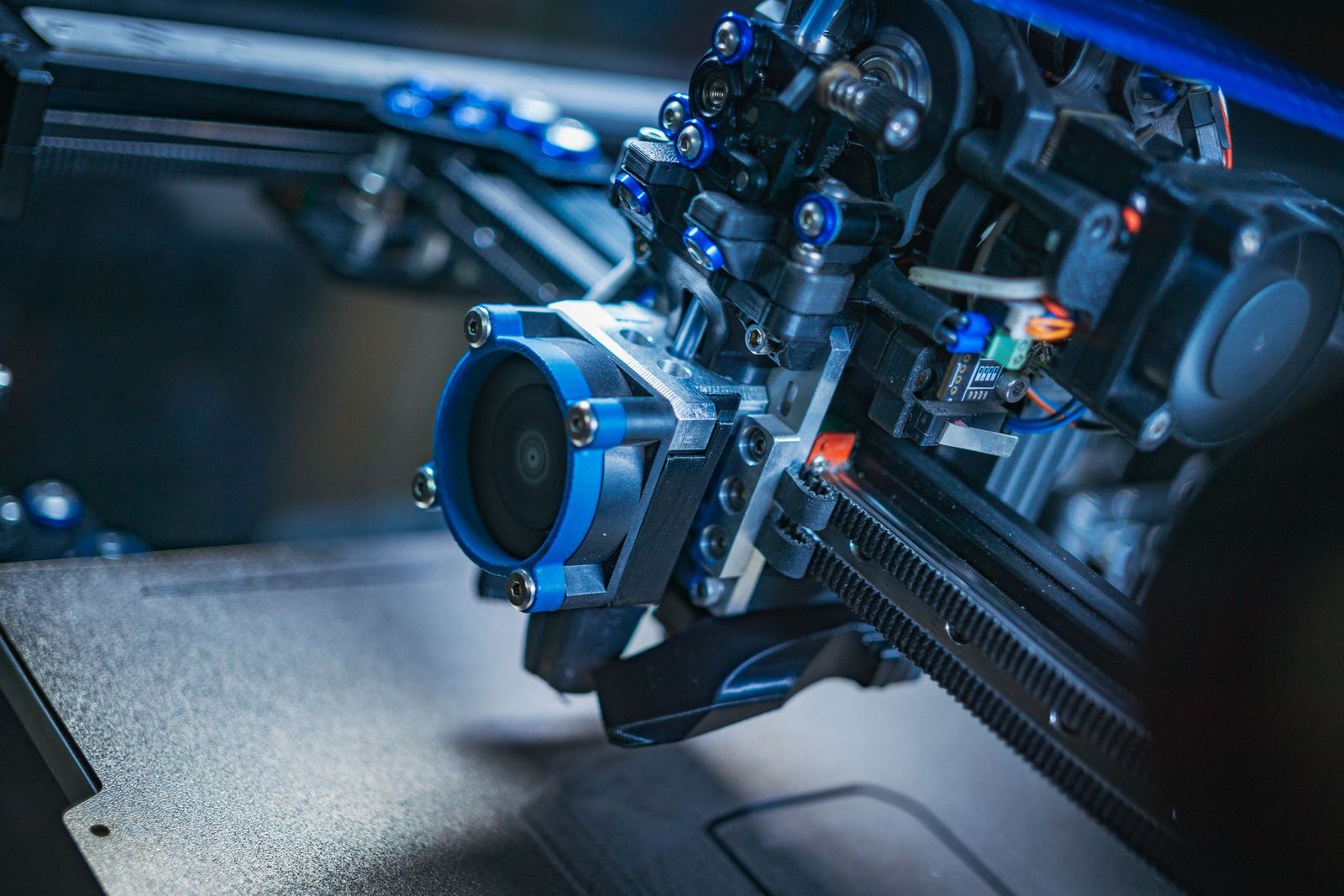 Machine-vision camera module on an automated inspection machine.